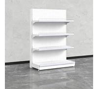 JDPYURV Estantería Tipo góndola para supermercado, Expositor metálico Profesional de una o Dos Caras, Sistema Modular Ajustable para Tiendas y Retail(White,A-123 * 130cm/48.4 * 51.1in)