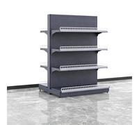 JDPYURV Estantería Tipo góndola para supermercado, Expositor metálico Profesional de una o Dos Caras, Sistema Modular Ajustable para Tiendas y Retail(Gray,B-123 * 130cm/48.4 * 51.1in)
