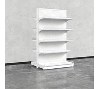 JDPYURV Estantería Tipo góndola para supermercado, Expositor metálico Profesional de una o Dos Caras, Sistema Modular Ajustable para Tiendas y Retail(White,B-123 * 160cm/48.4 * 63in)