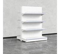 JDPYURV Estantería Tipo góndola para supermercado, Expositor metálico Profesional de una o Dos Caras, Sistema Modular Ajustable para Tiendas y Retail(White,B-123 * 130cm/48.4 * 51.1in)