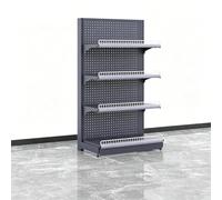 JDPYURV Estantería Tipo góndola para supermercado, Expositor metálico Profesional de una o Dos Caras, Sistema Modular Ajustable para Tiendas y Retail(Gray,A-123 * 130cm/48.4 * 51.1in)