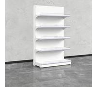JDPYURV Estantería Tipo góndola para supermercado, Expositor metálico Profesional de una o Dos Caras, Sistema Modular Ajustable para Tiendas y Retail(White,A-123 * 160cm/48.4 * 63in)