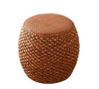 JDPYURV Taburete bajo de Madera Maciza con Asiento de bambú Trenzado a Mano, Robusto y cómodo, Taburete versátil para salón, Dormitorio o balcón, Uso Interior y Exterior(B,30 * 37CM/11.8 * 14.5IN)
