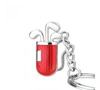 JDRDP 2 Piezas Llavero de Golf para Hyundai Tucson 3 (III) TL I 2018-2020, Llaveros Carrito Golf con Pelota Aleación de Zinc Accesorios Deportivos de Llavero,Red-Silver