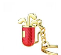 JDRDP 2 Piezas Llavero de Golf para Hyundai Tucson NX4 2020-2022 2023, Llaveros Carrito Golf con Pelota Aleación de Zinc Accesorios Deportivos de Llavero,Red-Gold