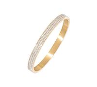 JDreams - Pulsera de tenis con diamantes de imitación dorados para mujer, joyería de boda para fiesta casual, 59 mm/2.3in, Acero inoxidable, No es una piedra preciosa