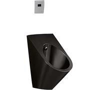 JDSHFEN Urinarios de Pared para Hombres Urinarios de inducción automáticos Pequeños Sanitarios públicos comerciales con Drenaje Vertical，Urinario Negro + Sensor