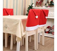 JDXFENG Funda Trasera de Silla con Gorro de Papá Noel de Navidad Funda Decorativa para Asiento con Gorro de Papá Noel Favor del Festival para decoración de Festivales de Fiestas y Banquetes