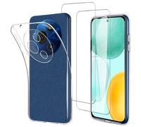 JDXHFF Clear Funda para TCL 605 / TCL 60 SE (6.67") con 2X Vidrio Templado | Carcasa con 2 Piezas Protector de Pantalla Película Protectora - Transparente Silicona TPU Suave Caso Case