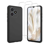 JDXHFF Funda Compatible con Blackview Wave 9C (6.56") con 2 Piezas Vidrio Templado Protector de Pantalla Película Protectora - Negro Carcasa Silicona TPU Suave Caso Case Black