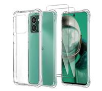 JDXHFF Funda Compatible Con HMD Pulse/Plus/Pro (6.56") - Carcasa Silicona TPU Suave Transparente Con 2 Piezas Vidrio Templado Película Protectora