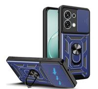 JDXHFF Funda Compatible con OPPO A6 Pro (6.57") PC Dura y Suave TPU Carcasa Silicone con Giratorio de 360° Soporte Cubierta Case Azul