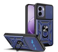 JDXHFF Funda Compatible con OPPO A6X 4G / 5G / OPPO A6 4G / 5G (6.75") PC Dura y Suave TPU Carcasa Silicone con Giratorio de 360° Soporte Cubierta Case Azul