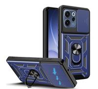 JDXHFF Funda Compatible con OPPO Reno15 F 5G /Reno 15F 5G / Reno 15 FS 5G (6.57") PC Dura y Suave TPU Carcasa Silicone con Giratorio de 360° Soporte Cubierta Case Azul