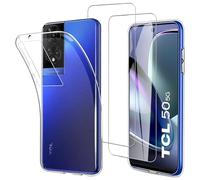 JDXHFF Funda Compatible con TCL 50 5G (6.6") con 2 Piezas Vidrio Templado Protector de Pantalla Película Protectora - Transparente Carcasa Silicona TPU Suave Caso Case Clear