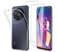 JDXHFF Funda Compatible con TCL 50 XL 5G (6.78") con 2 Piezas Vidrio Templado Protector de Pantalla Película Protectora - Transparente Carcasa Silicona TPU Suave Caso Case Clear