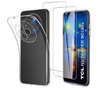 JDXHFF Funda Compatible con TCL NxtPaper 60 Ultra (7.2") con 2 Piezas Vidrio Templado Protector de Pantalla Película Protectora - Transparente Carcasa Silicona TPU Suave Caso Case Clear