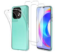 JDXHFF Funda Compatible con ZTE Blade A35E (6.52") con 2 Piezas Vidrio Templado Protector de Pantalla Película Protectora - Transparente Carcasa Silicona TPU Suave Caso Case Clear