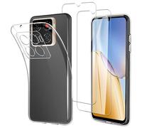 JDXHFF Funda Compatible con ZTE Blade A56 (6.75") con 2 Piezas Vidrio Templado Protector de Pantalla Película Protectora - Transparente Carcasa Silicona TPU Suave Caso Case Clear