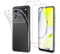 JDXHFF Funda Compatible con ZTE Blade A76 4G (6.75") con 2 Piezas Vidrio Templado Protector de Pantalla Película Protectora - Transparente Carcasa Silicona TPU Suave Caso Case Clear