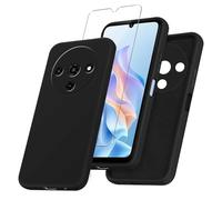 JDXHFF Funda Compatible con ZTE Blade A76 5G (6.75") con 1 Piezas Vidrio Templado Protector de Pantalla Película Protectora - Negro Carcasa Silicona TPU Suave Caso Case Black