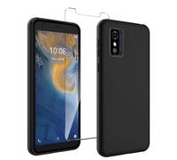 JDXHFF Funda Compatible con ZTE Blade L9 (5.0") Negro con Vidrio Templado Película Protectora - Carcasa Silicona TPU Suave Caso Case Black