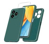 JDXHFF Funda Compatible con ZTE Blade V60 Vita (6.6") con 1 Piezas Vidrio Templado Protector de Pantalla Película Protectora - Verde Carcasa Silicona TPU Suave Caso Case Darkgreen