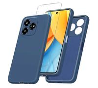 JDXHFF Funda Compatible con ZTE Blade V60 Vita (6.6") con 1 Piezas Vidrio Templado Protector de Pantalla Película Protectora - Azul Carcasa Silicona TPU Suave Caso Case Blue