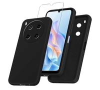 JDXHFF Funda Compatible con ZTE Blade V70 MAX (6.9") con 1 Piezas Vidrio Templado Protector de Pantalla Película Protectora - Negro Carcasa Silicona TPU Suave Caso Case Black