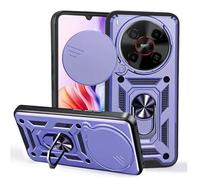JDXHFF Funda Compatible con ZTE Blade V70 MAX (6.9") PC Dura y Suave TPU Carcasa Silicone con Giratorio de 360° Soporte Cubierta Case Azul