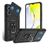 JDXHFF Negro Funda para ZTE Blade A76 4G / ZTE Blade A36 4G (6.75") Carcasa | PC Dura y Suave TPU Caso Silicone con Giratorio de 360° Soporte Cubierta Case Black