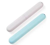 JDXun 2 Piezas Estuche Cepillo Dientes Viaje Portátil, Caja de Cepillo de Dientes, Funda para Cepillo De Dientes per Campismo, Viajes y Uso Diario(Color Primario&Verde)