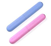 JDXun 2 Piezas Estuche Cepillo Dientes Viaje Portátil, Caja de Cepillo de Dientes, Funda para Cepillo De Dientes per Campismo, Viajes y Uso Diario(Rosa&Azul)