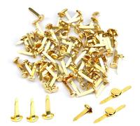 JDXun Mini Brads, 200 Piezas Brads Redondo, Encuadernadores Redondos de Metal 8mm x 16mm para Arte de Papel Decoración DIY Herramienta Scrapbooking