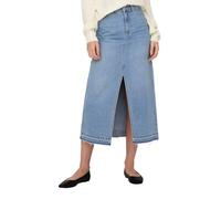 JdY Bella HW Long Skirt Dnm Noos Falda Vaquera, Mezclilla De Color Azul Claro, L Mujeres