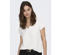 JDY Blusa de manga corta y cuello en pico. Color Blanco