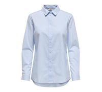 JDY Camisa básica de Mujer Blusa Manga Larga Túnica de Negocios Clásico Ajuste Regular Elástico Top JDYMIO, Color:Azul Claro, Talla:40