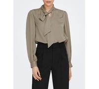 jdy Camisa de mujer de manga larga con lazo en el cuello. Topo 38