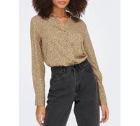 jdy Camisa de mujer de manga larga y cuello pico. Caramelo 36 (S)