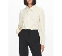 jdy Camisa de mujer satinada de manga larga con estampado animal print. Nude 42