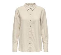 JDY Camisa Suelta de Lino Say L/S WVN Noos para Mujer, Avena/Detalle: Melange., XL