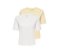 JDY Camiseta 'JDYREX' amarillo pastel / blanco S amarillo pastel / blanco