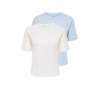 JDY Camiseta 'JDYRex' azul claro / blanco L azul claro / blanco