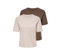 JDY Camiseta 'JDYREX' marrón / gris claro S marrón / gris claro