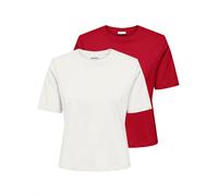 JDY Camiseta 'JDYREX' rojo cereza / blanco S rojo cereza / blanco