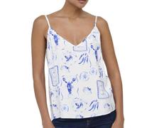 JDY Camiseta sin mangas Blanco/Azul Mujer Ada, blanco, XS
