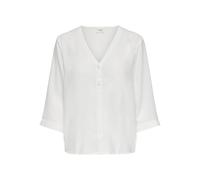 Blusa vaporosa, con cuello de pico Mujer Talla 40. Color Blanco