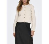 jdy Cardigan de mujer de manga larga y cuello redondo. Crema 44/XXL