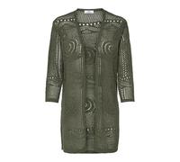 JDY Chaqueta Elegante Mujer Cuello en V Manga 3/4 Aberturas Laterales., Color:Verde, Talla:XS