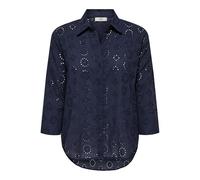 JdY Cuello de Camisa para Mujer, Largo, con Mangas voluminosas, Black Iris., S